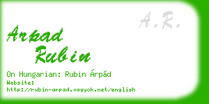 arpad rubin business card